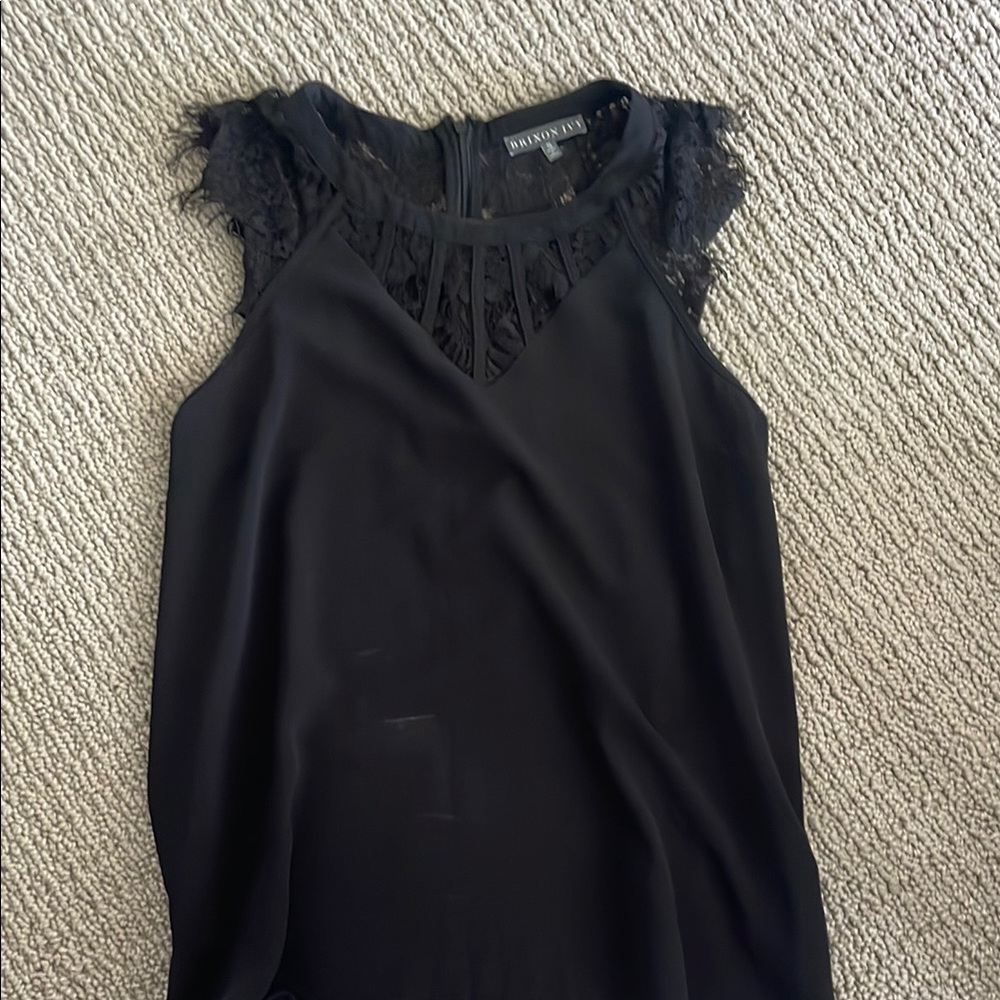 Black Sleeveless Top with Lace by Brixton Ivy